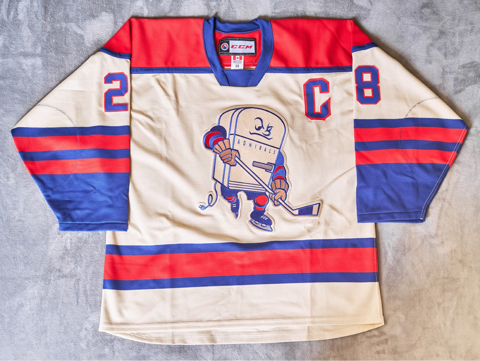 Milwaukee Admirals Jarred Tinordi CCM AHL Captain Jersey - Size 54