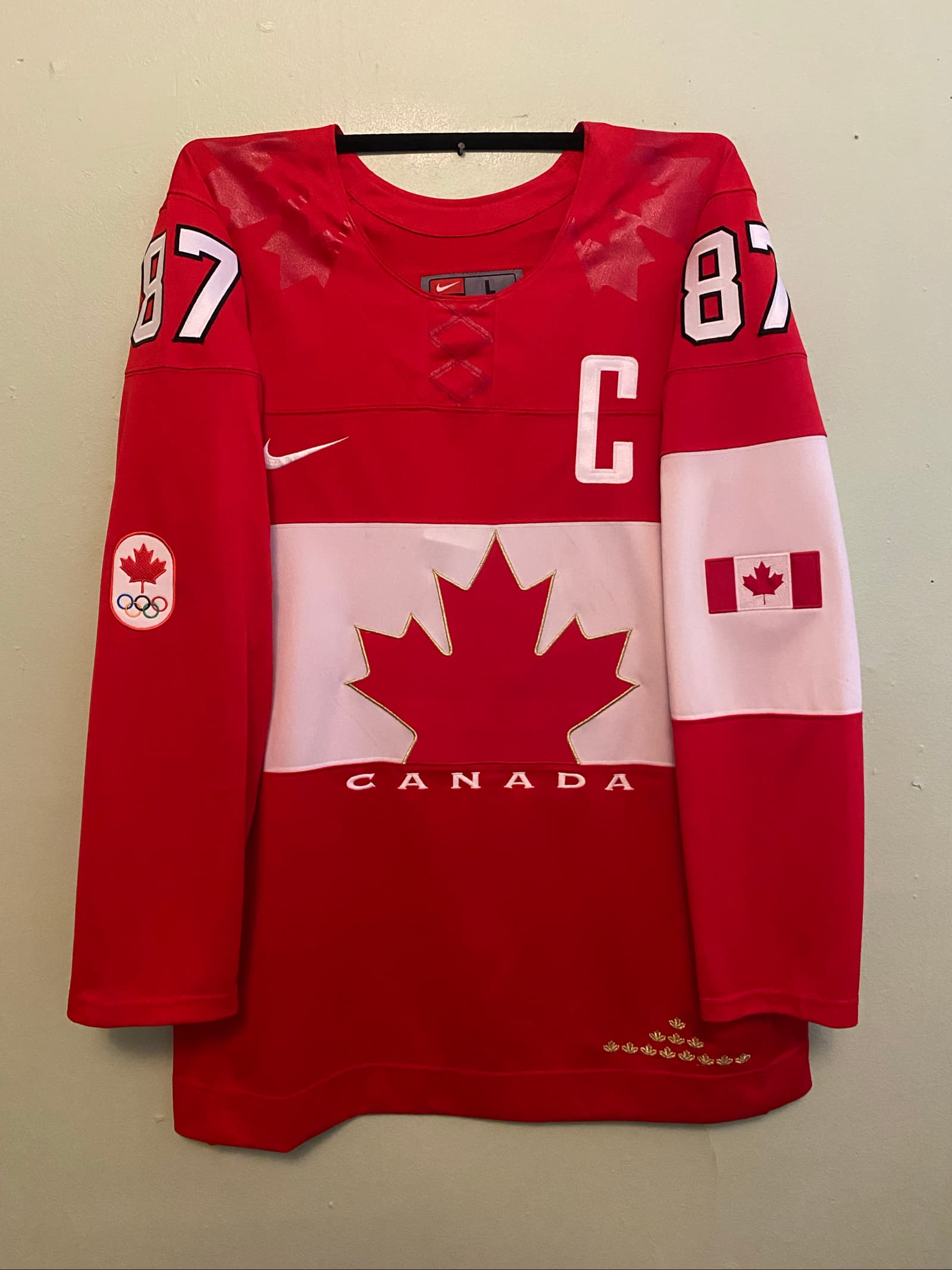 Team Canada Sidney Crosby Nike IIHF Hockey Jersey - Captain 'C' - Size L